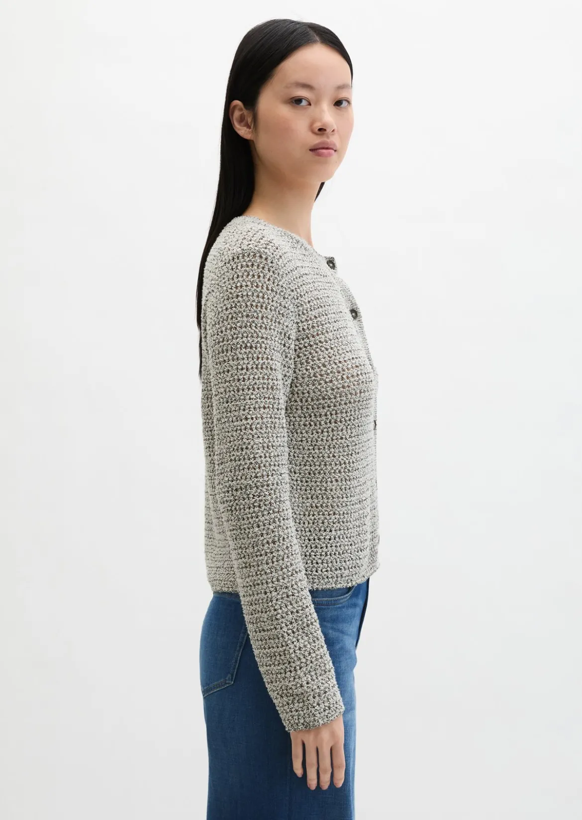 Cardigan regular aus Bi-Color-Garn