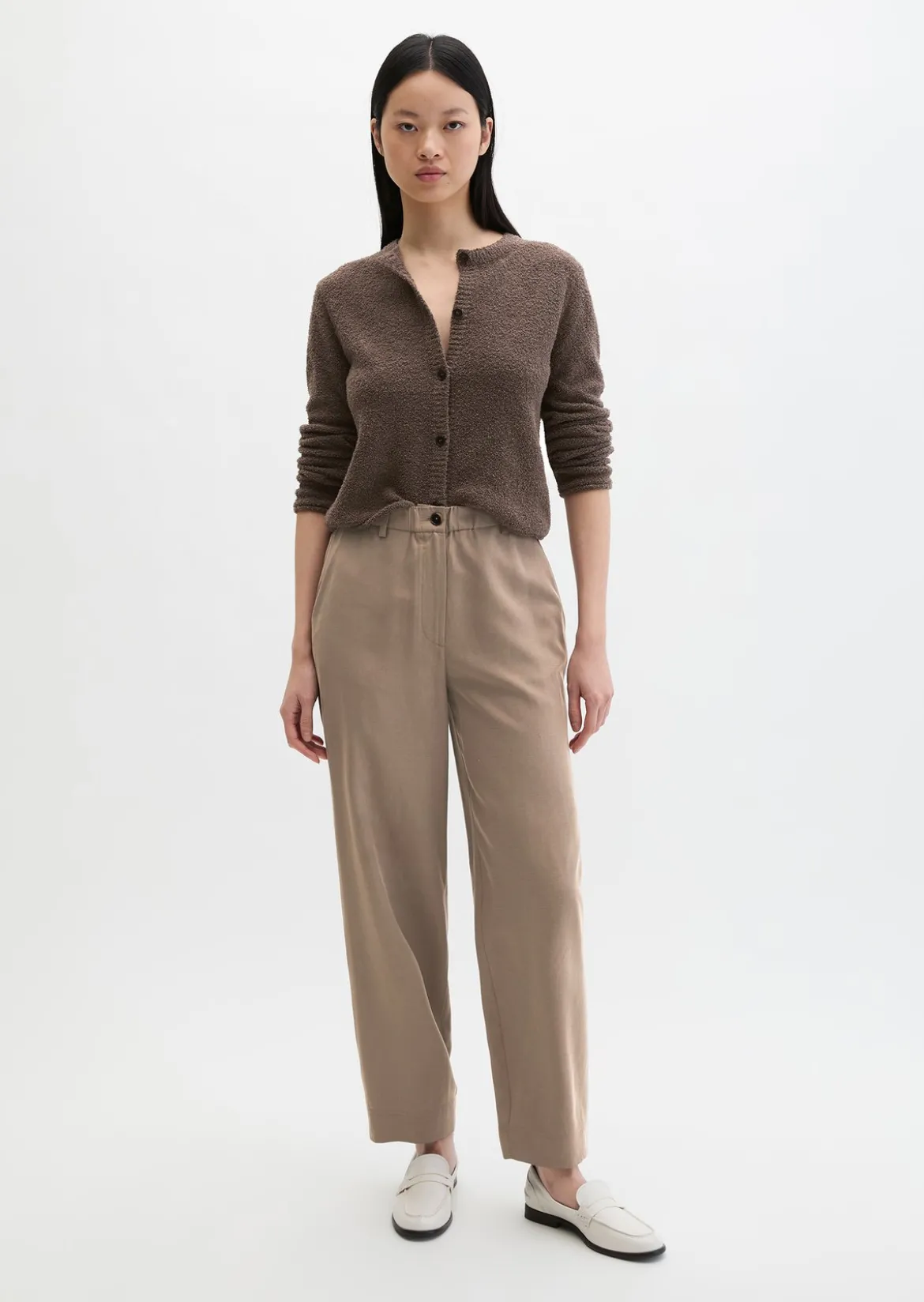 Cardigan regular aus Bouclé-Garn
