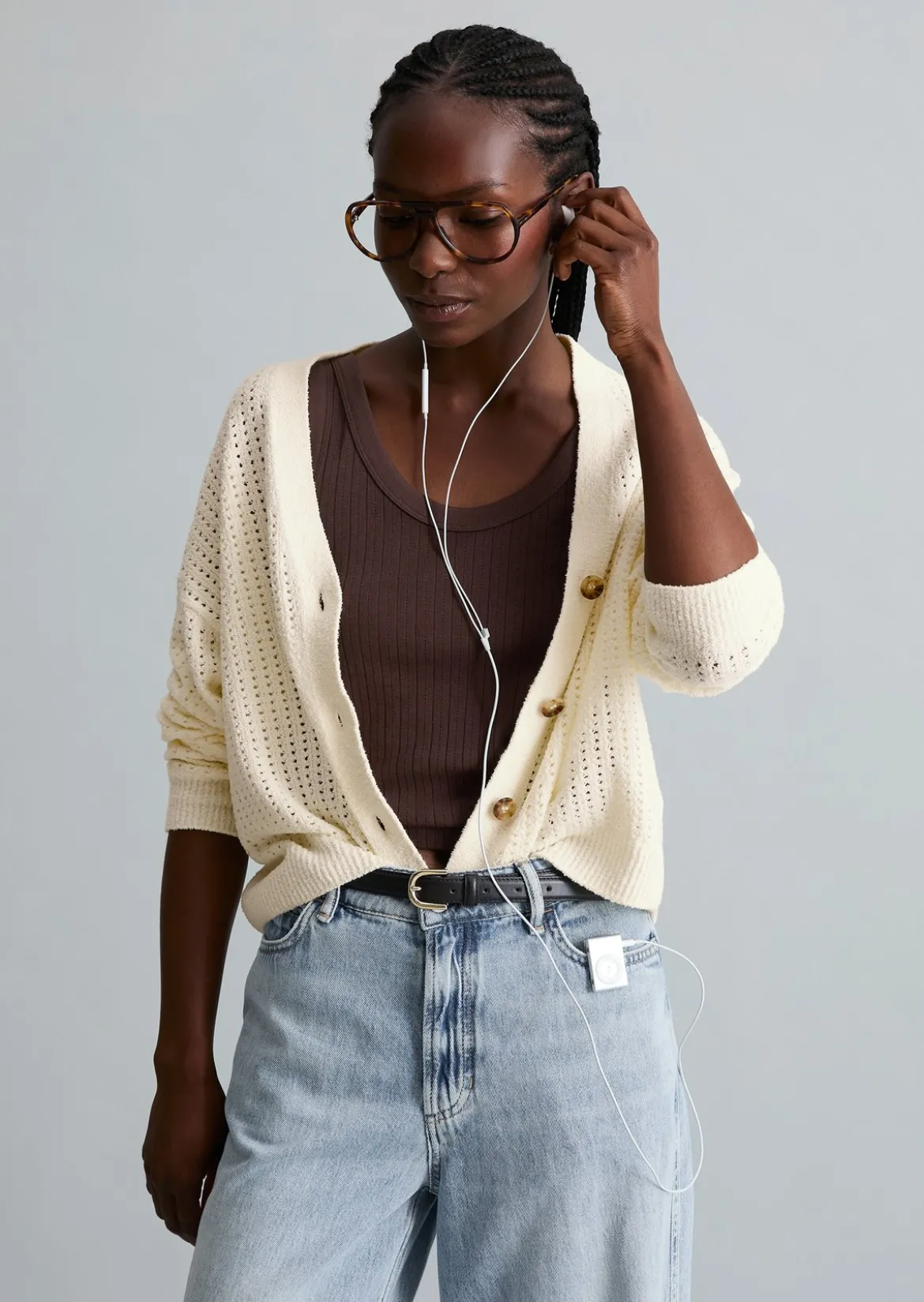 Cardigan relaxed aus weichem Organic Cotton-Mix