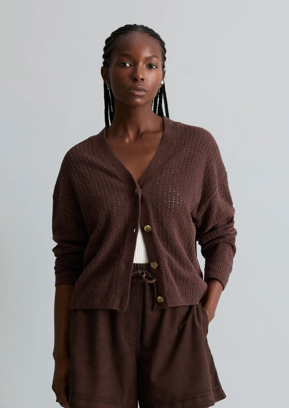 Cardigan relaxed aus weichem Organic Cotton-Mix