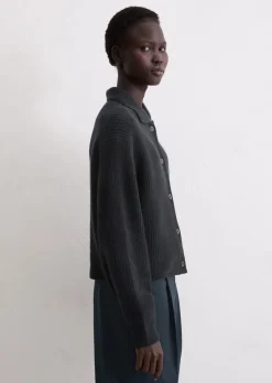 Cardigan relaxed aus weichem Merinowolle-Mix