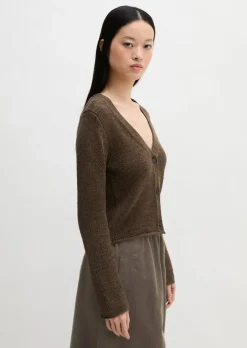 Cardigan slim aus Bändchengarn