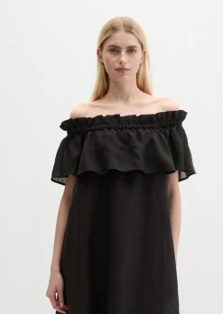 Carmen-Kleid loose aus weicher Ramiefaser