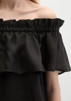 Carmen-Kleid loose aus weicher Ramiefaser