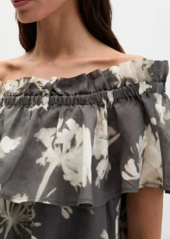 Carmen-Kleid loose aus weicher Ramiefaser