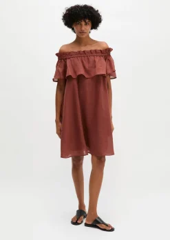 Carmen-Kleid loose aus weicher Ramiefaser