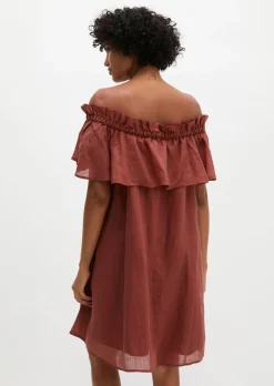 Carmen-Kleid loose aus weicher Ramiefaser