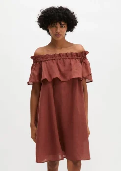 Carmen-Kleid loose aus weicher Ramiefaser