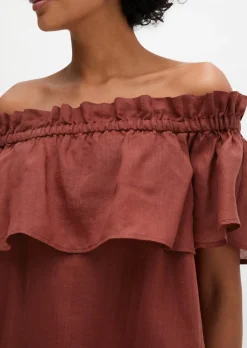 Carmen-Kleid loose aus weicher Ramiefaser