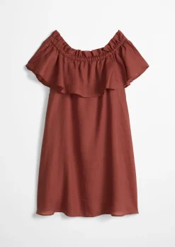 Carmen-Kleid loose aus weicher Ramiefaser