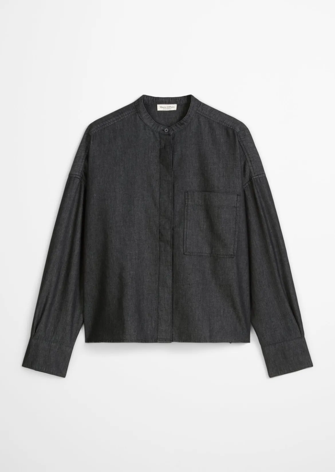 Chambray-Bluse relaxed aus Bio-Baumwolle in Denim-Look