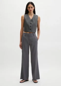 Chino flared aus Viskose-Leinen-Stretch