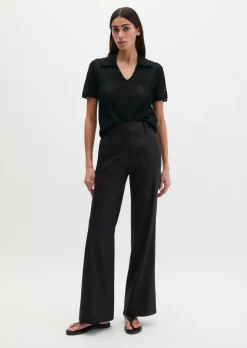 Chino flared aus Viskose-Leinen-Stretch