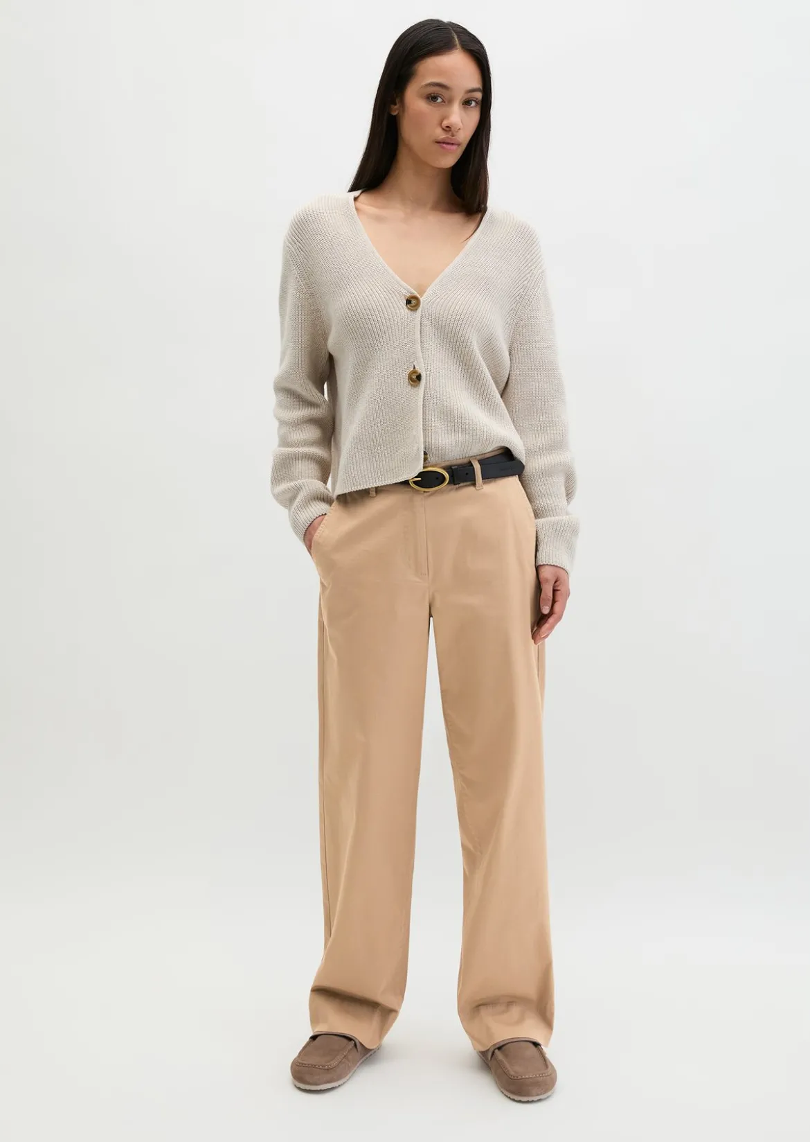Chino Model Lande wide aus stretchigem Organic Cotton-Twill