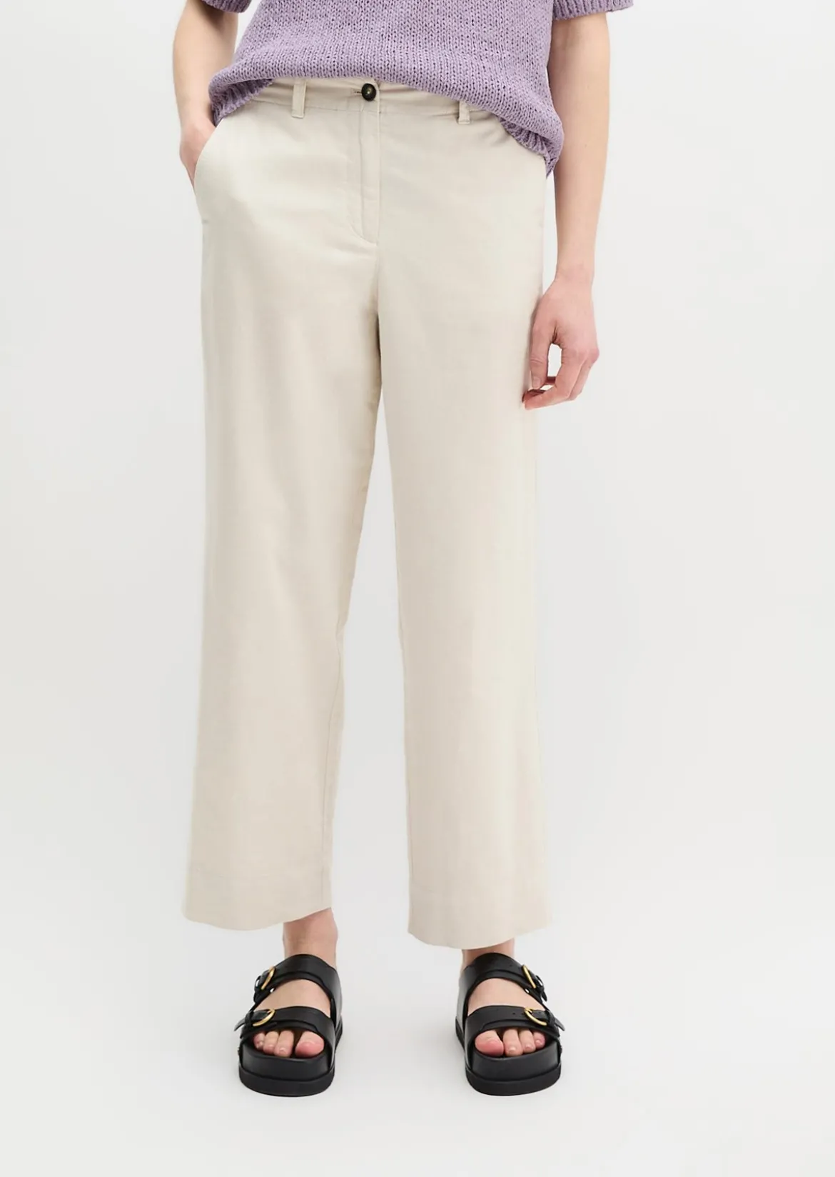 Chino Model Lande wide aus Organic Cotton-Lyocell-Leinen-Mix