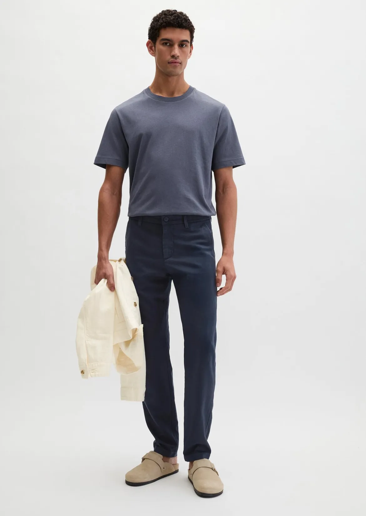 Chino Model Mossbo Jogger wide aus TENCEL™ Lyocell -Leinen-Mix