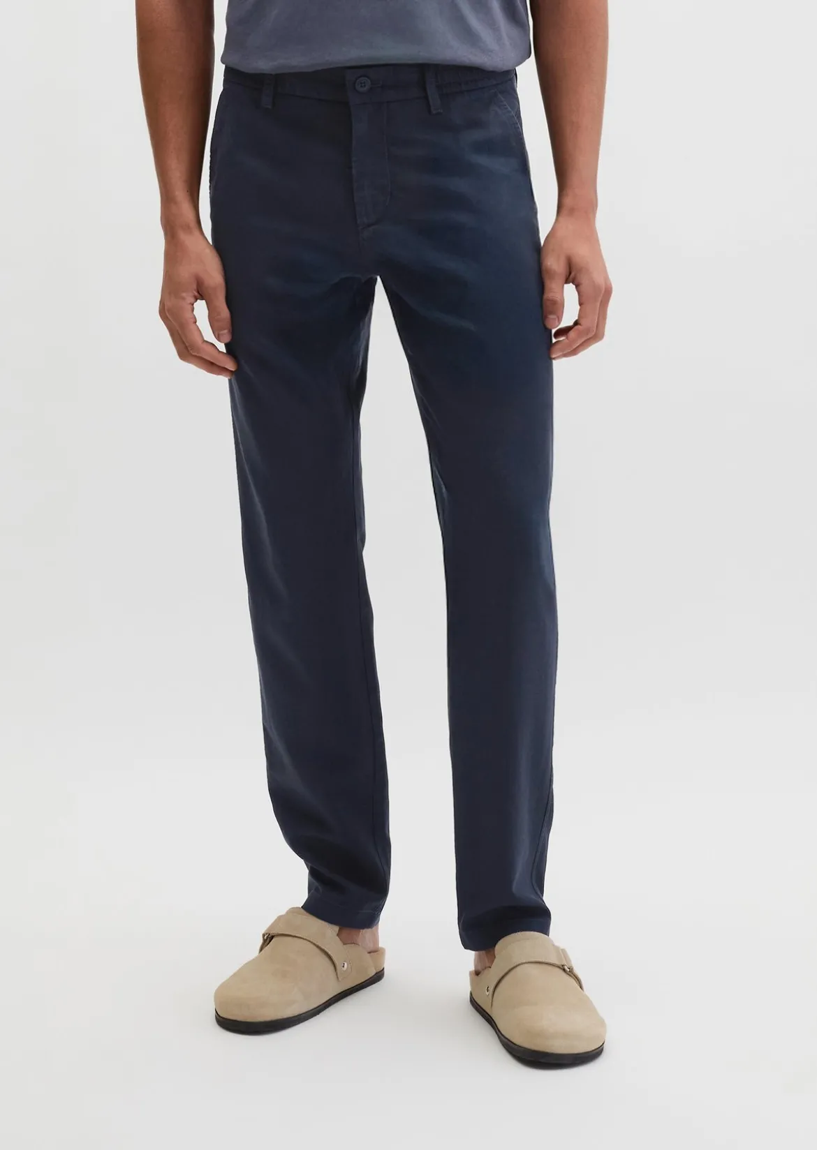 Chino Model Mossbo Jogger wide aus TENCEL™ Lyocell -Leinen-Mix