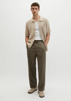 Chino Model Mossbo Jogger wide aus TENCEL™ Lyocell -Leinen-Mix