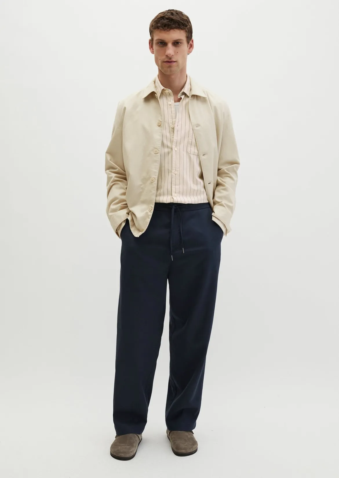 Chino Model Mossbo Jogger wide aus TENCEL™ Lyocell -Leinen-Mix