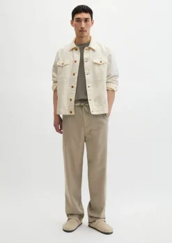 Chino Model Mossbo Jogger wide aus TENCEL™ Lyocell -Leinen-Mix