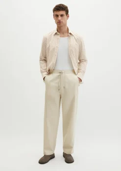 Chino Model Mossbo Jogger wide aus TENCEL™ Lyocell -Leinen-Mix