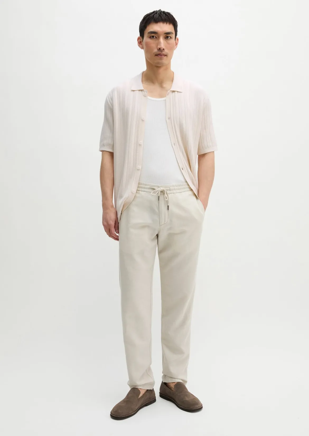 Chino Model Osby Jogger tapered aus Lyocell-Leinen-Mix