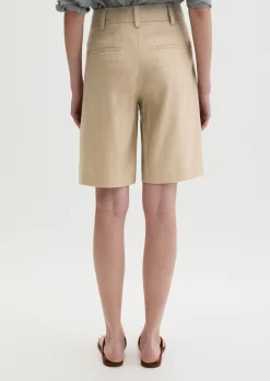 Chino-Shorts flared aus Viskose-Leinen-Stretch