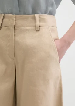 Chino-Shorts flared aus Viskose-Leinen-Stretch