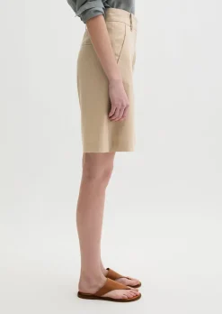 Chino-Shorts flared aus Viskose-Leinen-Stretch