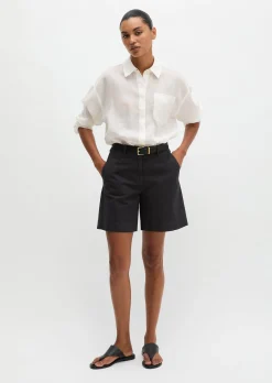 Chino-Shorts Model Lande wide aus Organic Cotton-Lyocell-Leinen-Mix