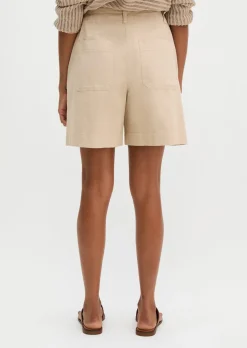 Chino-Shorts Model Lande wide aus Organic Cotton-Lyocell-Leinen-Mix