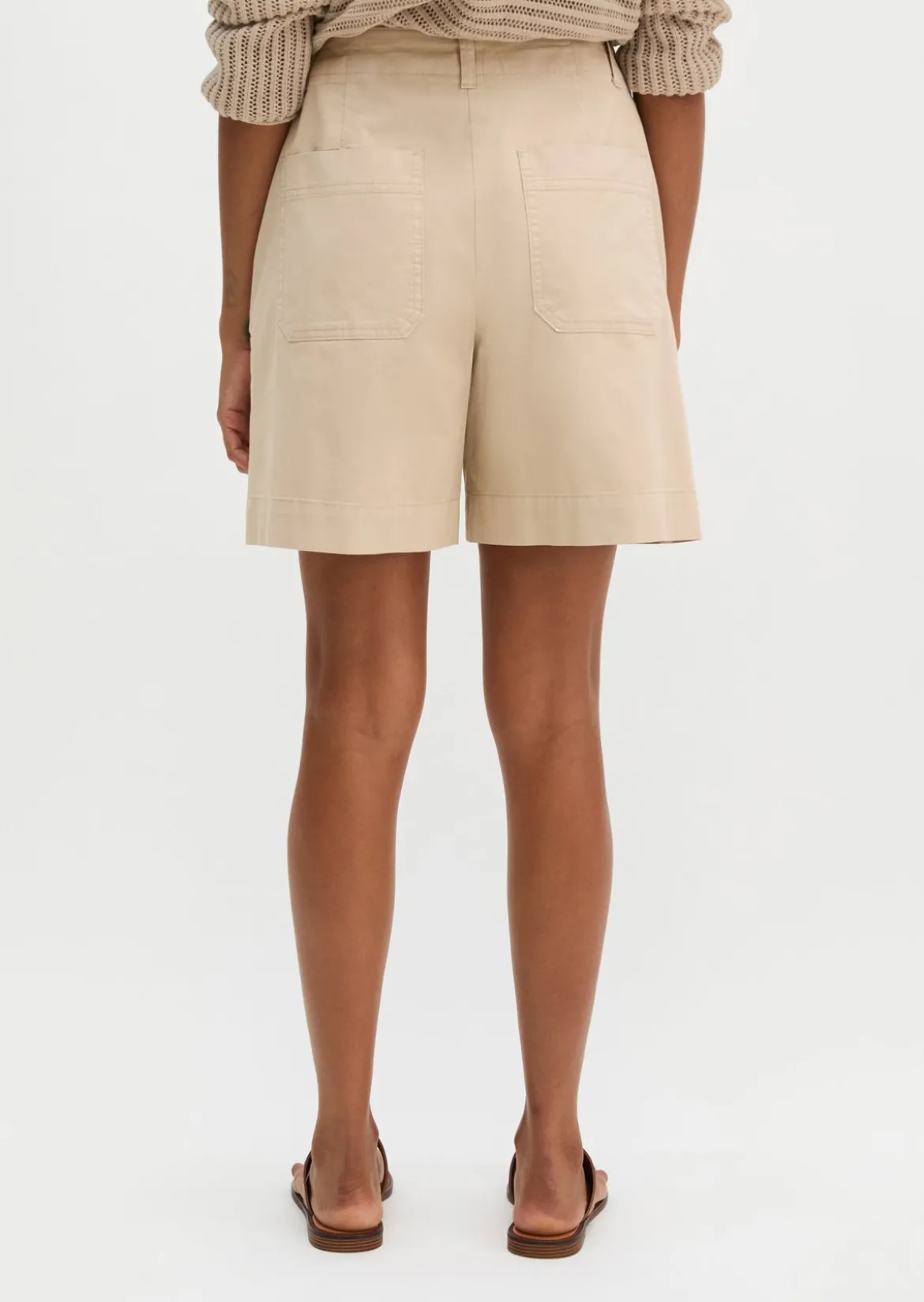 Chino-Shorts Model Lande wide aus Organic Cotton-Lyocell-Leinen-Mix