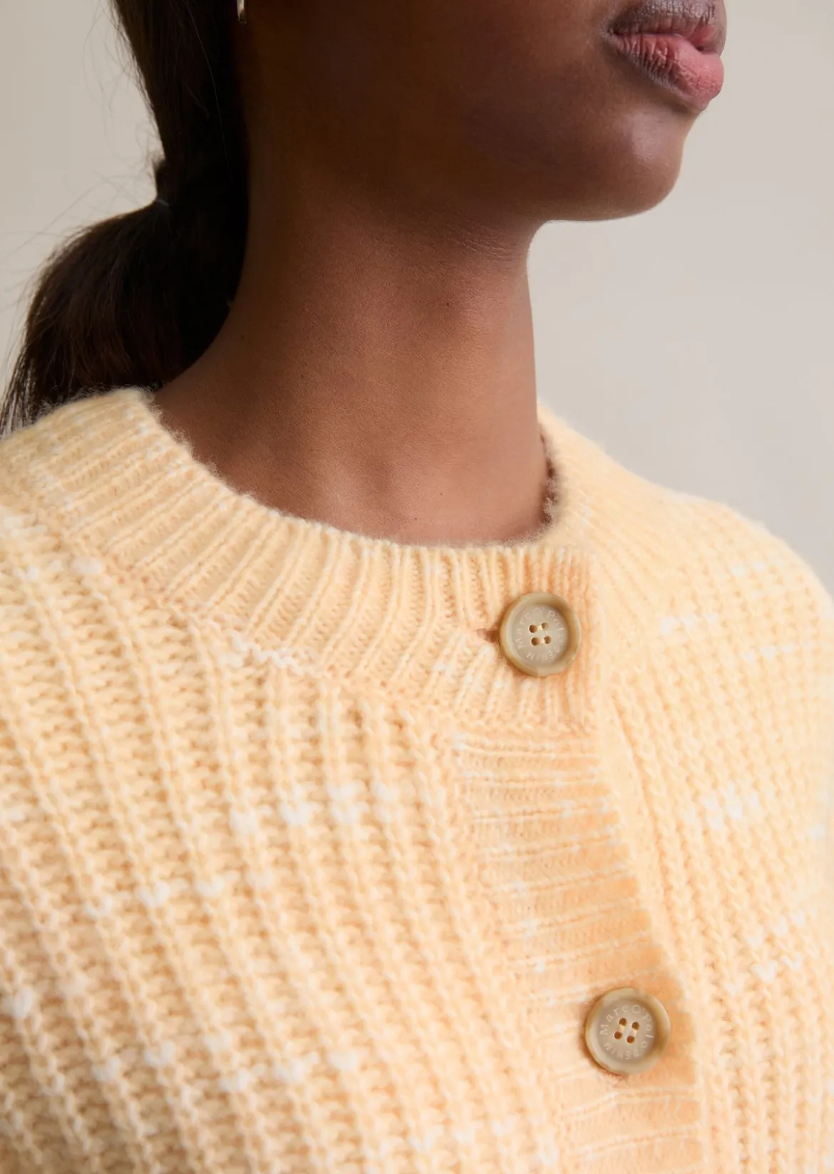 Chunky-Cardigan cropped aus weichem Wolle-Mix
