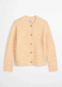 Chunky-Cardigan cropped aus weichem Wolle-Mix