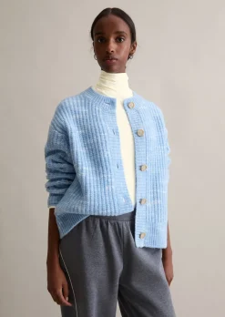 Chunky-Cardigan cropped aus weichem Wolle-Mix