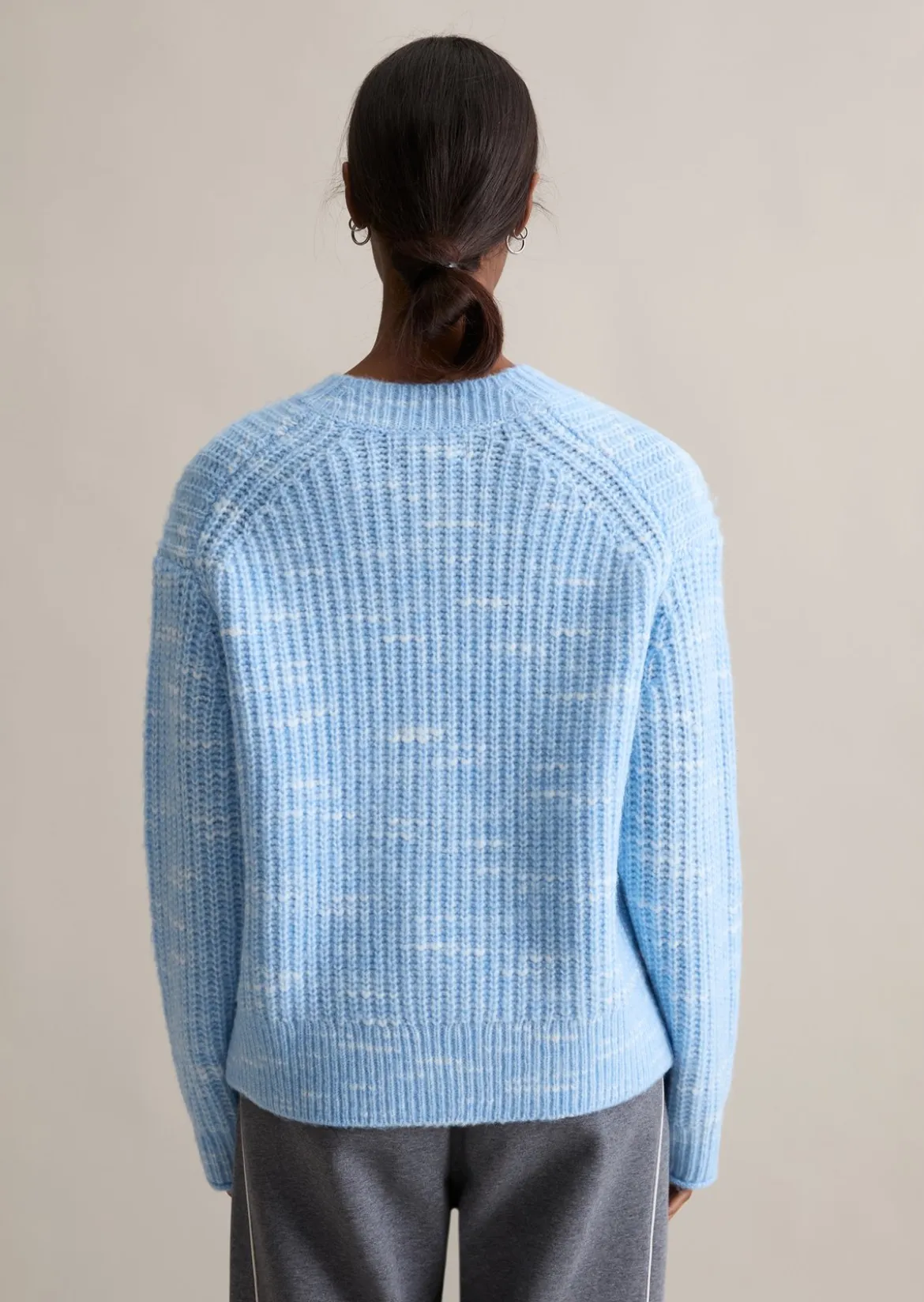 Chunky-Cardigan cropped aus weichem Wolle-Mix