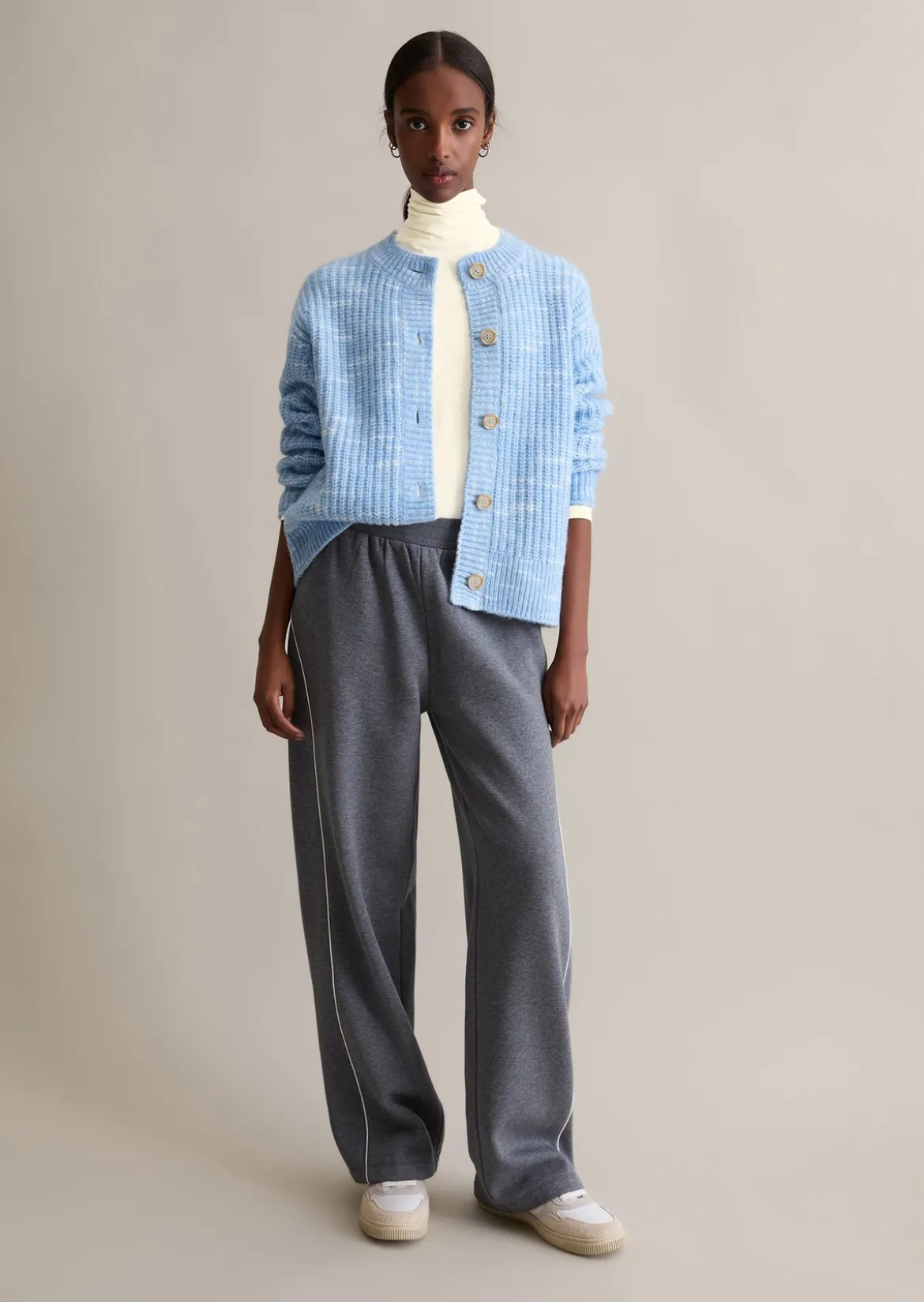 Chunky-Cardigan cropped aus weichem Wolle-Mix