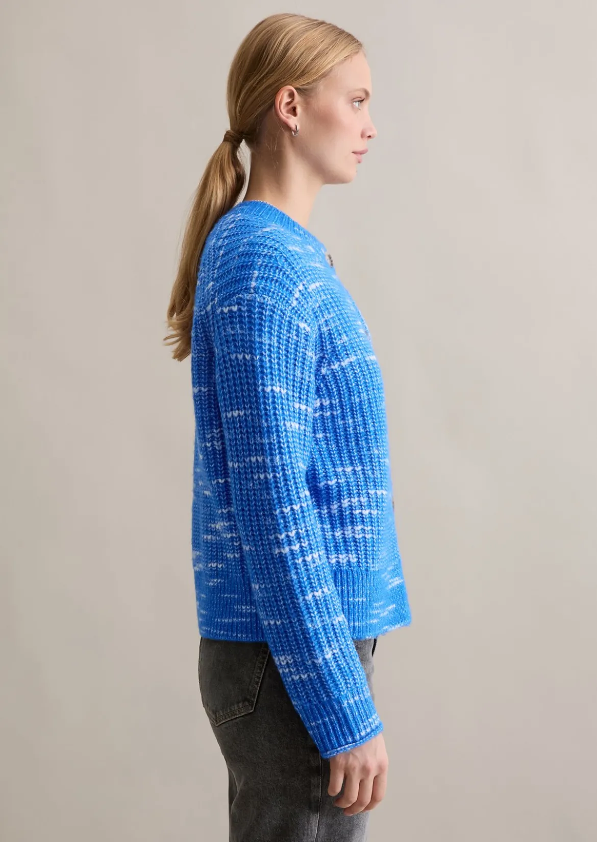 Chunky-Cardigan cropped aus weichem Wolle-Mix