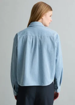 Cordbluse loose mit lässiger Bubble-Struktur