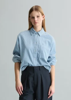 Cordbluse loose mit lässiger Bubble-Struktur