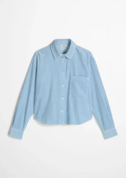 Cordbluse loose mit lässiger Bubble-Struktur