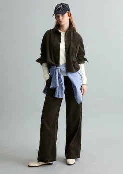 Cordbluse loose mit lässiger Bubble-Struktur