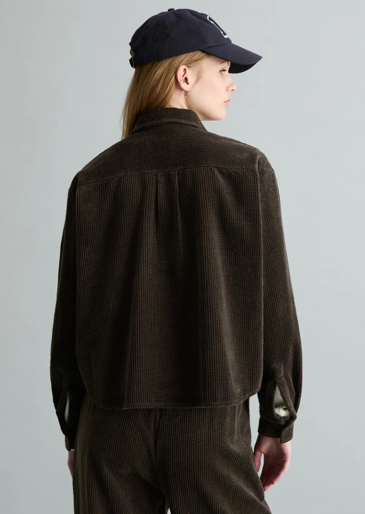 Cordbluse loose mit lässiger Bubble-Struktur
