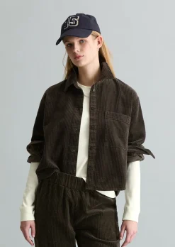 Cordbluse loose mit lässiger Bubble-Struktur
