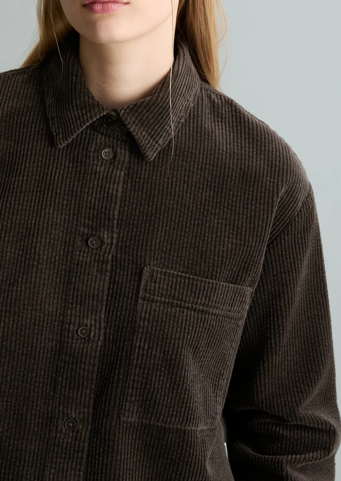 Cordbluse loose mit lässiger Bubble-Struktur