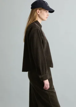 Cordbluse loose mit lässiger Bubble-Struktur