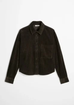 Cordbluse loose mit lässiger Bubble-Struktur
