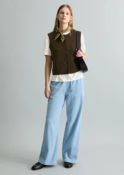 Cordhose wide straight leg mit lässiger Bubble-Struktur