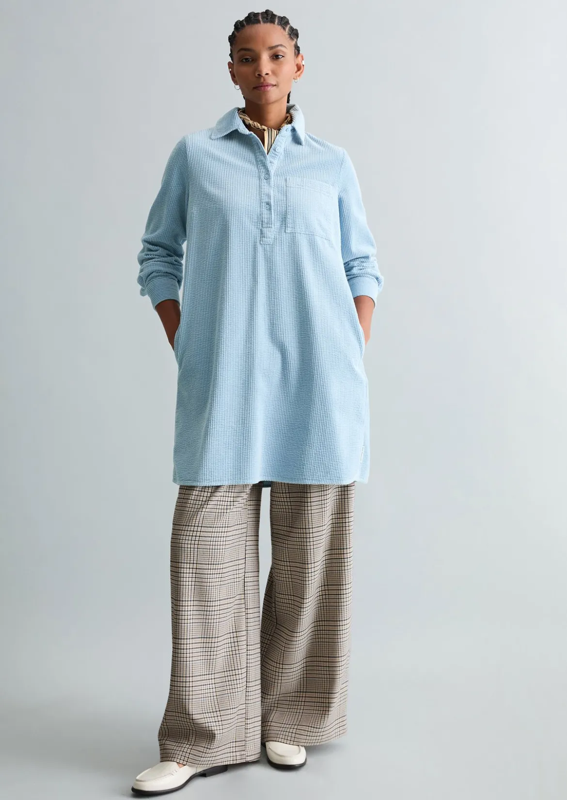 Cordkleid straight mit lässiger Bubble-Struktur