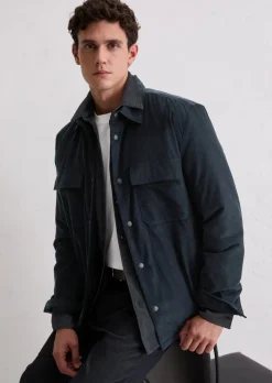 Cord-Overshirt mit leichter Wattierung